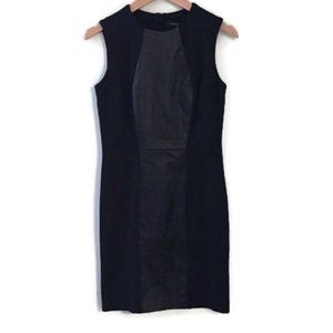 CYNTHIA STEFFE Emma Faux leather Sheath Pencil Dress. Sleeveless. Size 4